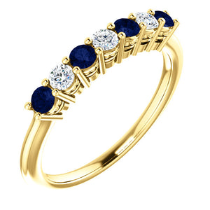 Custom Made Seven Stone Sapphire & Diamond Ring by Moores