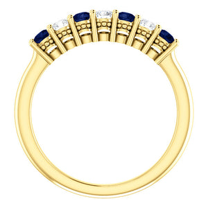 Custom Made Seven Stone Sapphire & Diamond Ring by Moores