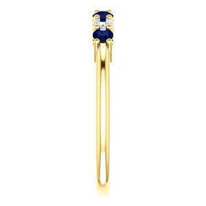 Custom Made Seven Stone Sapphire & Diamond Ring by Moores