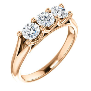 Beautiful Platinum/Gold Three Stone Diamond Ring by Moores