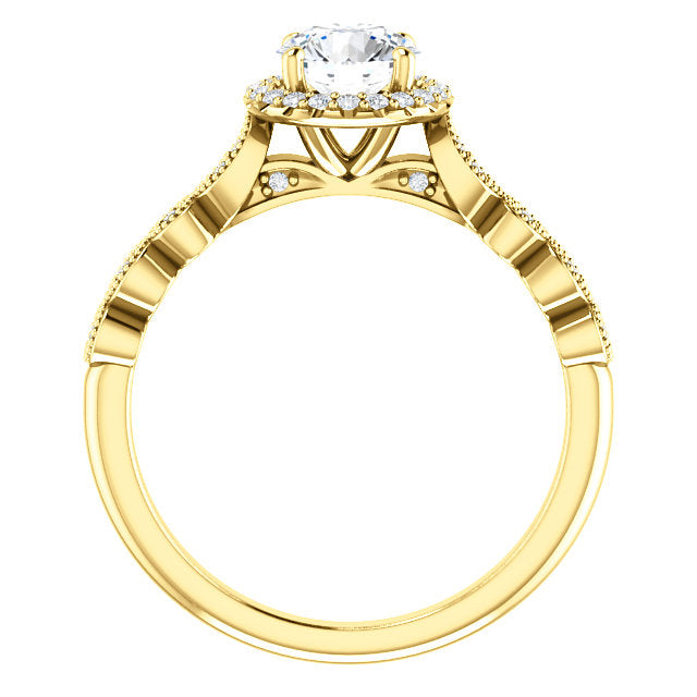 18ct. Yellow Gold & Diamond Halo Ring by Moores