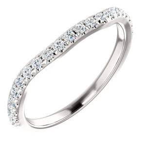 Moores Shaped Platinum and Diamond Wedding Ring