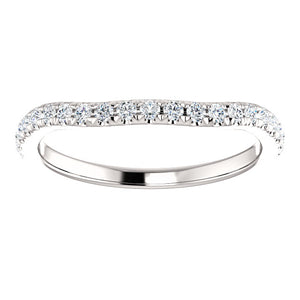 Moores Shaped Platinum and Diamond Wedding Ring