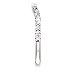 Moores Shaped Platinum and Diamond Wedding Ring