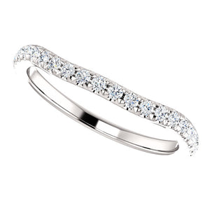 Moores Shaped Platinum and Diamond Wedding Ring