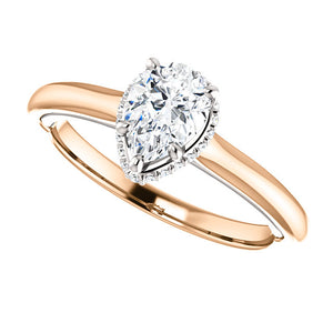 Moores Custom Made Pear Shaped Diamond Solitaire Ring