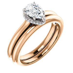 Moores Custom Made Pear Shaped Diamond Solitaire Ring