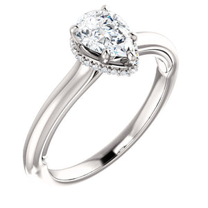 Moores Custom Made Pear Shaped Diamond Solitaire Ring