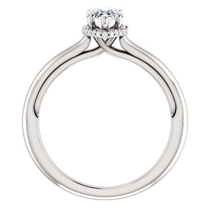 Moores Custom Made Pear Shaped Diamond Solitaire Ring
