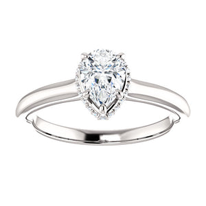 Moores Custom Made Pear Shaped Diamond Solitaire Ring
