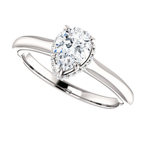 Moores Custom Made Pear Shaped Diamond Solitaire Ring