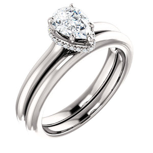 Moores Custom Made Pear Shaped Diamond Solitaire Ring