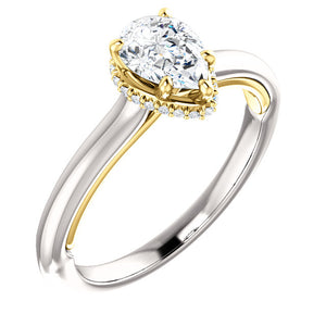 Moores Custom Made Pear Shaped Diamond Solitaire Ring
