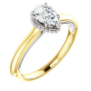 Moores Custom Made Pear Shaped Diamond Solitaire Ring