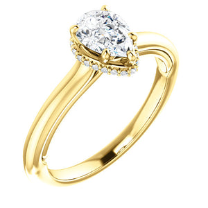 Moores Custom Made Pear Shaped Diamond Solitaire Ring
