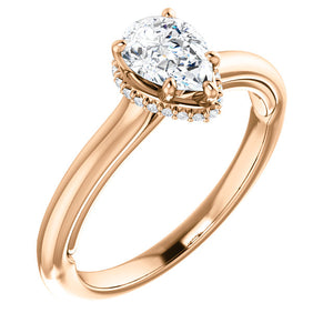 Moores Custom Made Pear Shaped Diamond Solitaire Ring