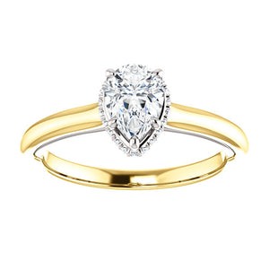 Moores Custom Made Pear Shaped Diamond Solitaire Ring