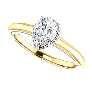 Moores Custom Made Pear Shaped Diamond Solitaire Ring