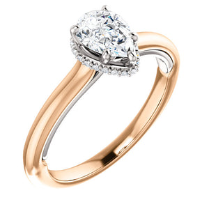 Moores Custom Made Pear Shaped Diamond Solitaire Ring