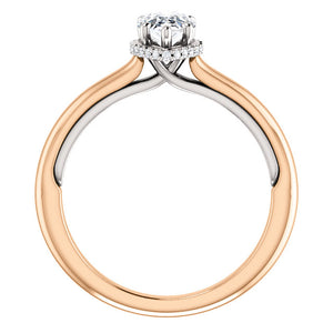 Moores Custom Made Pear Shaped Diamond Solitaire Ring