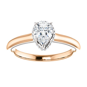 Moores Custom Made Pear Shaped Diamond Solitaire Ring