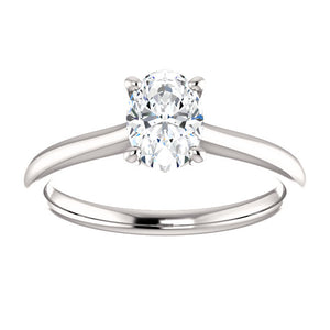 Moores Custom Made Oval Cut Diamond Solitaire Engagement Ring