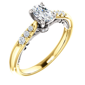 Custom Made Two Tone Diamond Engagement Ring by Moores