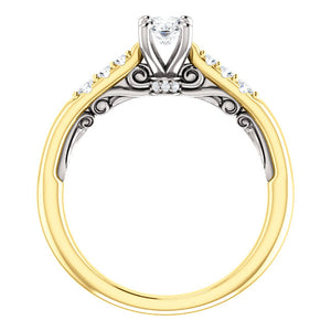 Custom Made Two Tone Diamond Engagement Ring by Moores