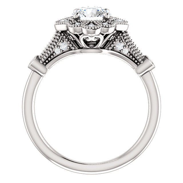 Lab Grown Isabella Vintage Halo Engagement Ring | MiaDonna