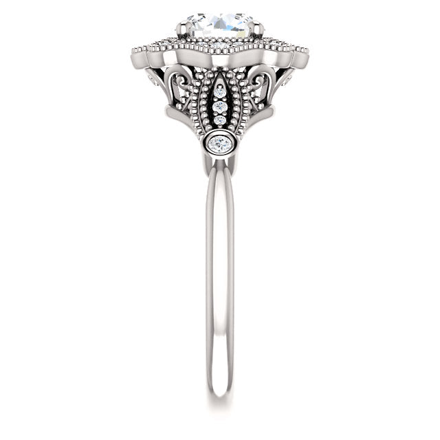 Moores Custom Made Vintage Style Halo Engagement Ring Moores