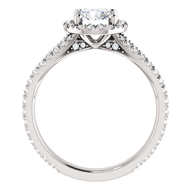 Custom Made Split Shank Halo Style Diamond Engagement Ring by Moores