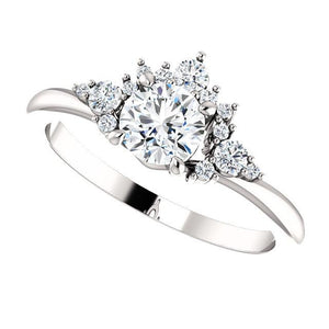 Beautiful Platinum/Gold & Diamond Accented Engagement Ring by Moores
