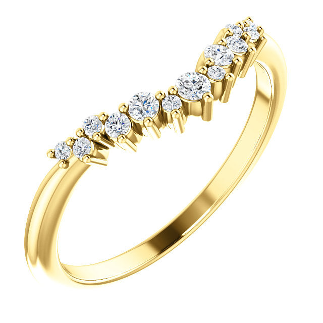 Moores Custom Made Contoured/Wishbone Diamond Wedding/Eternity Ring