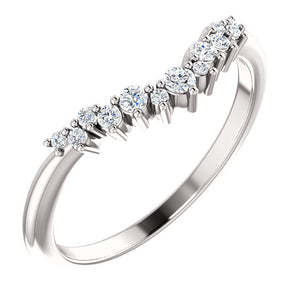 Moores Custom Made Contoured/Wishbone Diamond Wedding/Eternity Ring