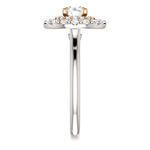 Moores Graduated Double Halo Two Tone Engagement Ring