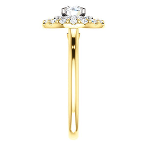 Moores Graduated Double Halo Two Tone Engagement Ring