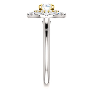 Moores Graduated Double Halo Two Tone Engagement Ring