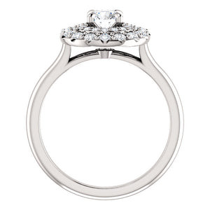 Moores Graduated Double Halo Two Tone Engagement Ring