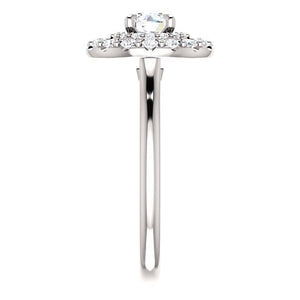 Moores Graduated Double Halo Two Tone Engagement Ring
