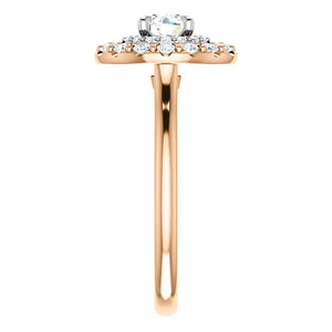 Moores Graduated Double Halo Two Tone Engagement Ring