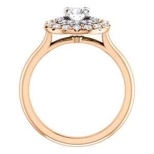 Moores Graduated Double Halo Two Tone Engagement Ring
