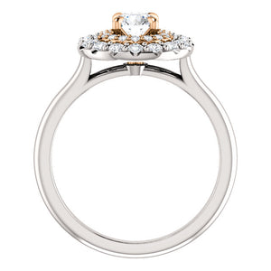 Moores Graduated Double Halo Two Tone Engagement Ring