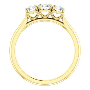 Platinum/Gold & Diamond Three Stone Ring by Moores