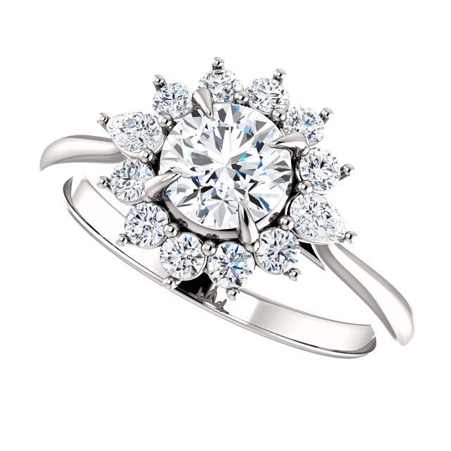 Platinum & Diamond Halo Engagement Ring by Moores