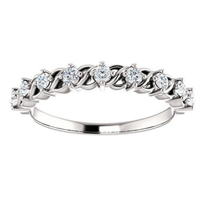 Beautiful Knot-Work Style Platinum & Diamond Eternity Ring by Moores