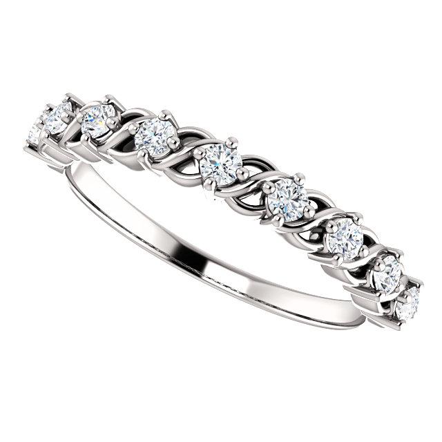 Beautiful Knot-Work Style Platinum & Diamond Eternity Ring by Moores