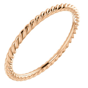 Ladies Slim Rope Style Wedding Ring by Moores