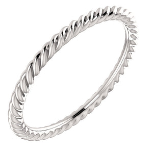 Ladies Slim Rope Style Wedding Ring by Moores