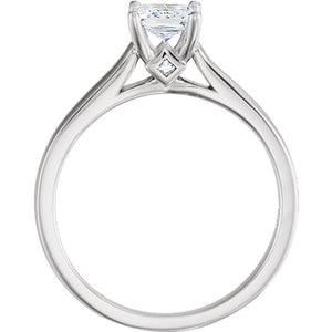 Moores Custom Made Princess Cut Solitaire Engagement Ring
