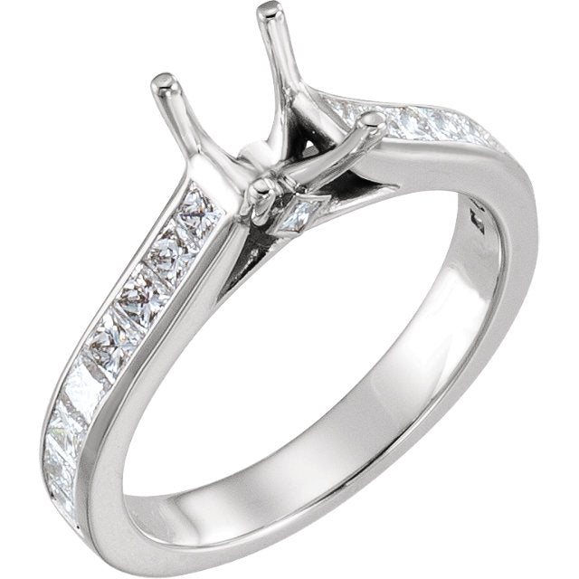 Moores Custom Made Princess Cut Engagement & Wedding Ring Set